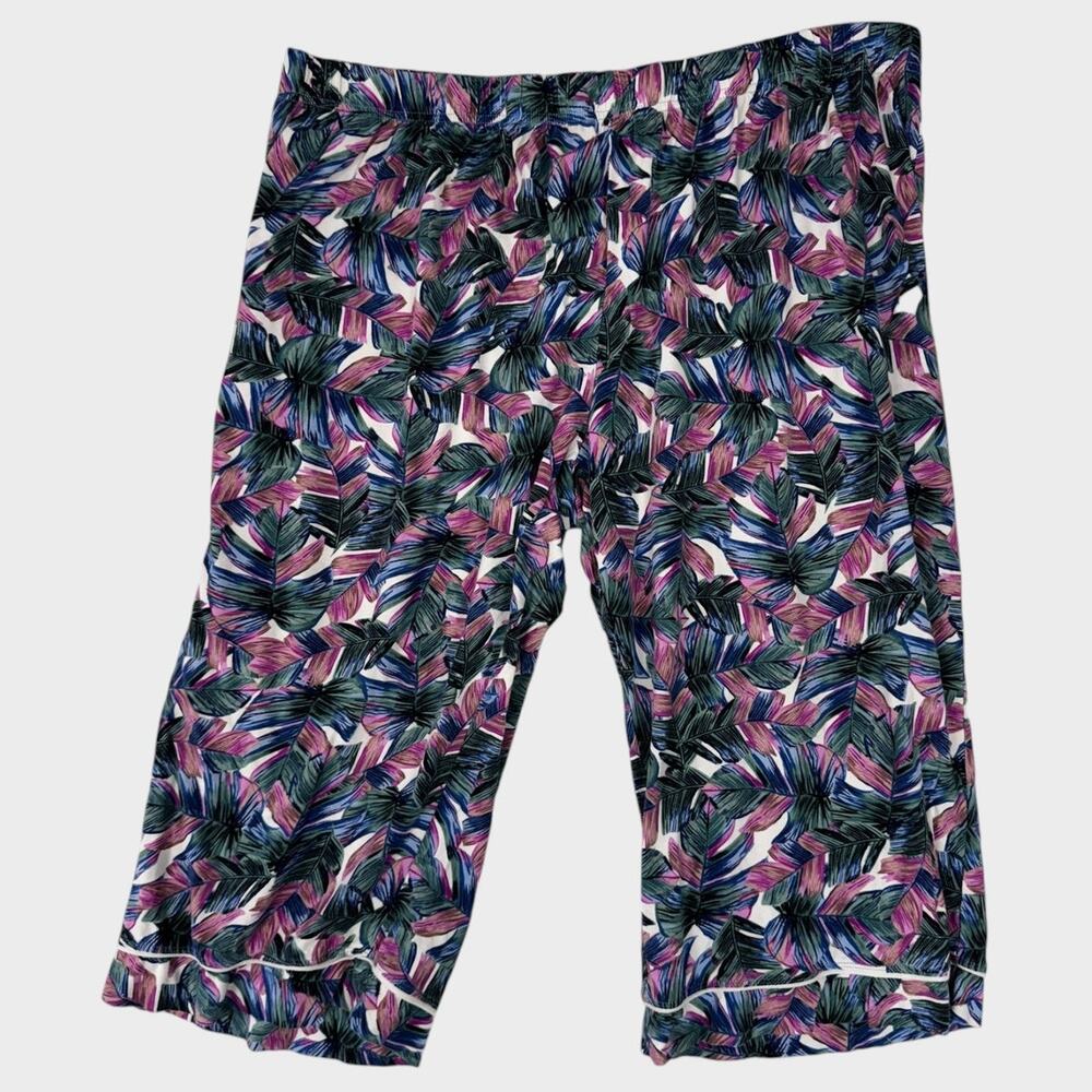 Simple Pleasures 3X Pajama Sleep Lounge Capri Pants Cotton Modal Tropical